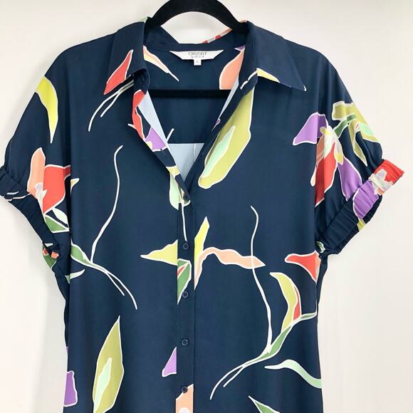 CROSBY by Mollie Burch Blue Buttoned Mini Dress - Picture 2 of 11